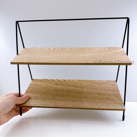 Target Bullseye Tiered Riser Shelf Beautiful Wood and Classic Black - Picture 3 of 3
